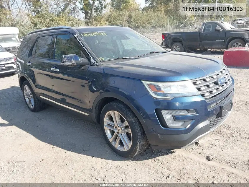 1FM5K8F84HGD16303 — 2017 Ford Explorer, фото 2 с аукциона IAAI 21.10.2026, Естественный износ