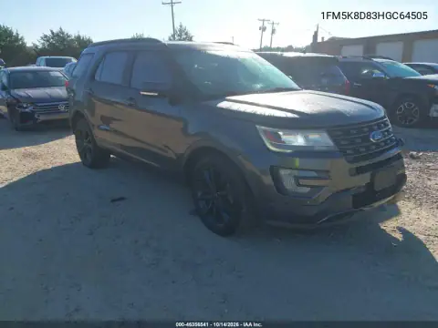 1FM5K8D83HGC64505 — 2017 Ford Explorer, Delantera izquierda, fotos antes de reparar