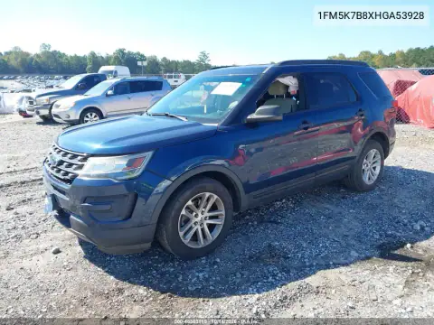 1FM5K7B8XHGA53928 — 2017 Ford Explorer, ფოტო 3, IAAI, წინა ნაწილი