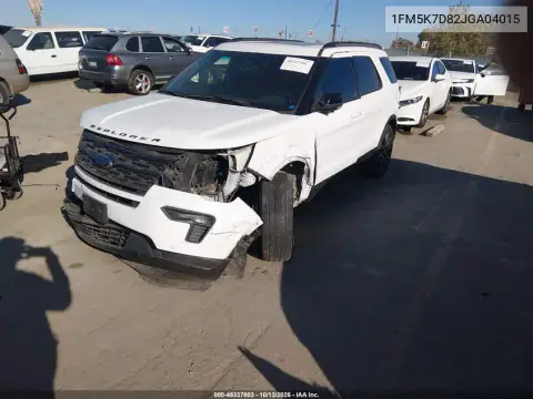 1FM5K7D82JGA04015 — 2018 Ford Explorer, photo 3 from IAAI, Front end