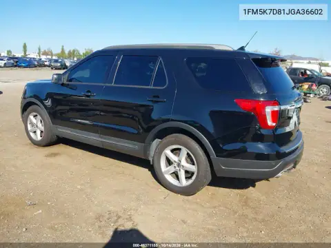 1FM5K7D81JGA36602 — 2018 Ford Explorer, photo 3 from IAAI, Normal wear