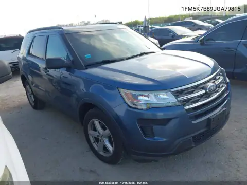 1FM5K7B89JGA79815 — 2018 Ford Explorer, Delantera izquierda, fotos antes de reparar