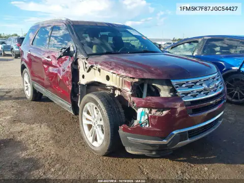 1FM5K7F87JGC54427 — 2018 Ford Explorer, Prawy bok, zdjęć przed naprawą