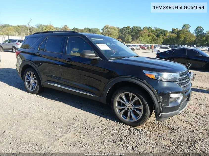 2020 Ford Explorer Xlt VIN 1FMSK8DH5LGC64694 фото 1