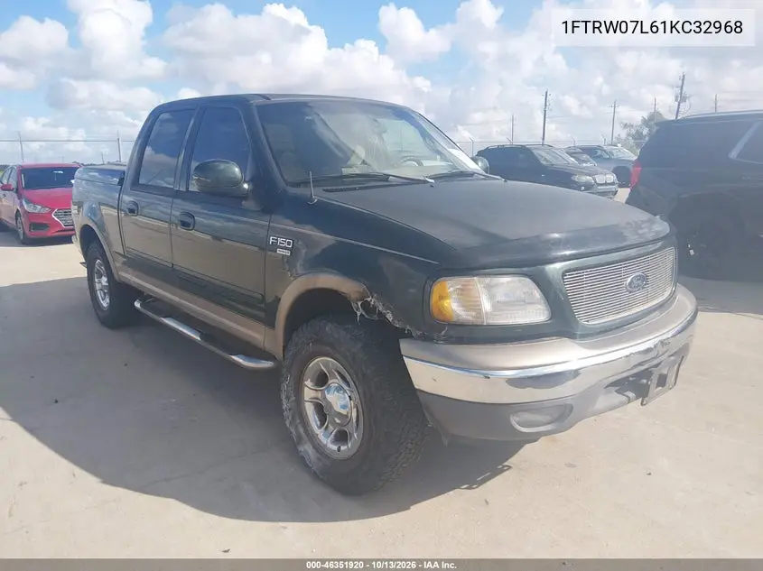 1FTRW07L61KC32968 — 2001 Ford F-150, photo 2 from IAAI, Front end