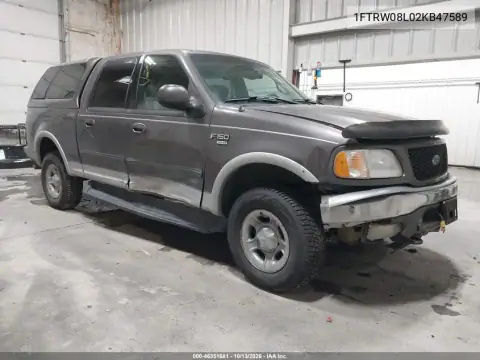 1FTRW08L02KB47589 — 2002 Ford F-150, Угон, фото до ремонта