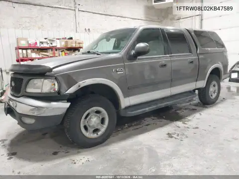 1FTRW08L02KB47589 — 2002 Ford F-150, photo 2 from IAAI, Theft