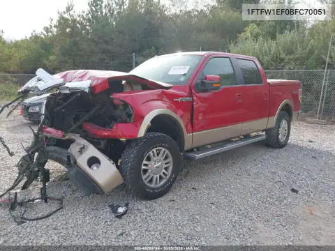 2011 Ford F-150 Lariat VIN 1FTFW1EF0BFC70051 фото 2