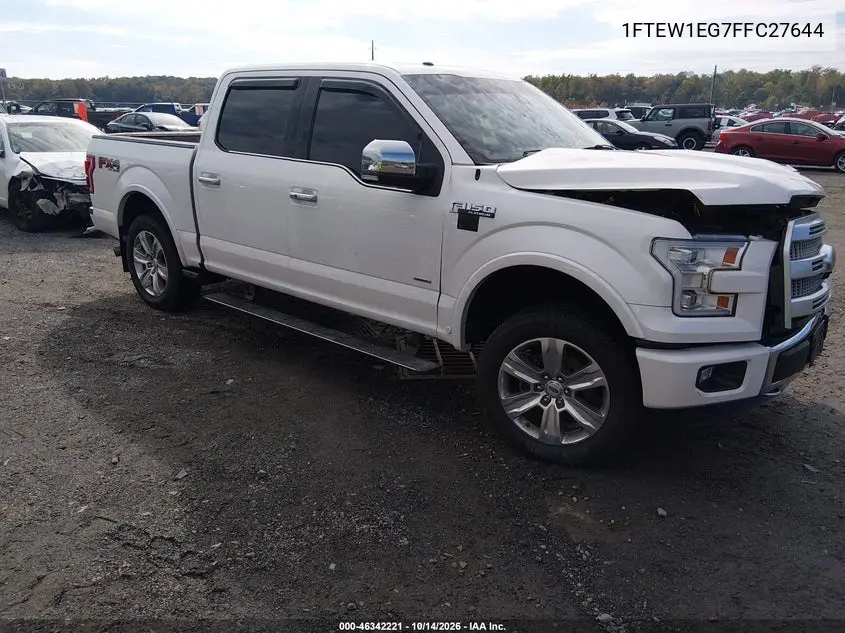 1FTEW1EG7FFC27644 — 2015 Ford F-150, фото 2 с аукциона IAAI, Передняя часть
