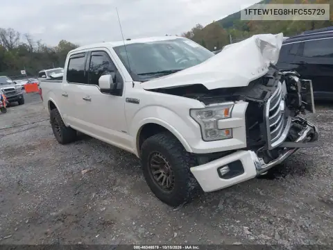 1FTEW1EG8HFC55729 — 2017 Ford F-150, Parte delantera, fotos antes de reparar