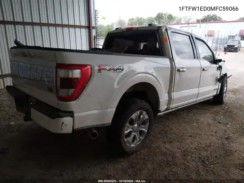 1FTFW1ED0MFC59066 — 2021 Ford F-150, фото 4 с аукциона IAAI, передняя часть слева