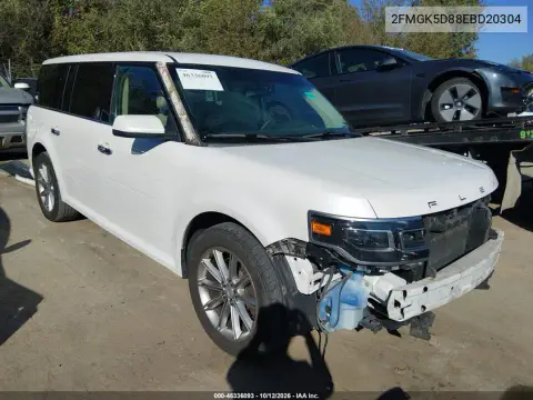 2FMGK5D88EBD20304 — 2014 Ford FLEX, Parte delantera, fotos antes de reparar