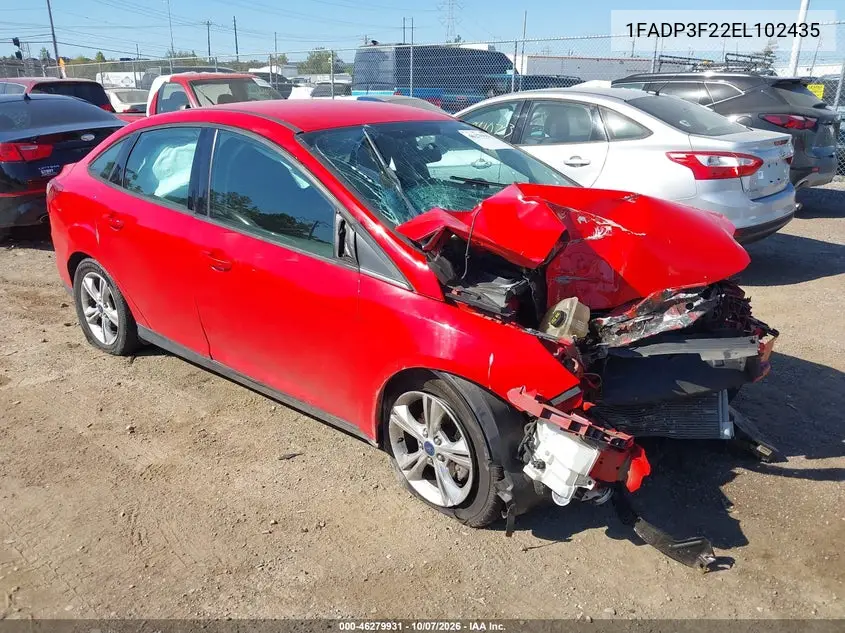 2014 Ford Focus Se VIN 1FADP3F22EL102435 фото 1