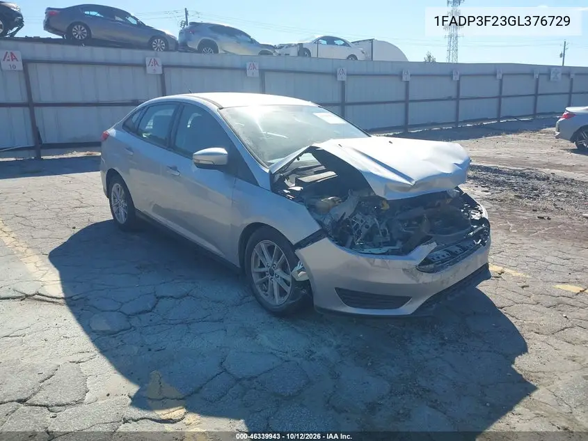 2016 Ford Focus Se VIN 1FADP3F23GL376729 фото 1