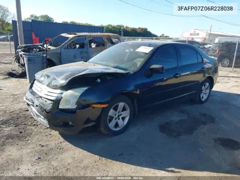 2006 Ford Fusion Se VIN 3FAFP07Z06R228038 фото 2