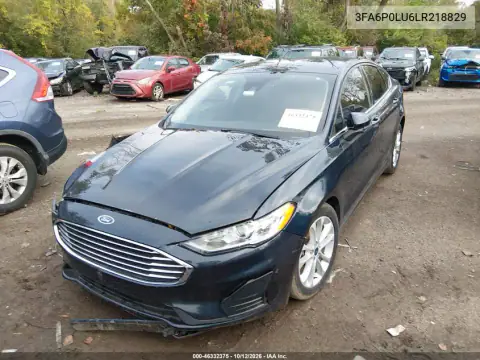 3FA6P0LU6LR218829 — 2020 Ford Fusion, foto 3 de IAAI, Parte delantera