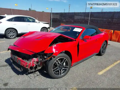 1FATP8UH2M5101322 — 2021 Ford Mustang, foto 2 de IAAI, Parte delantera