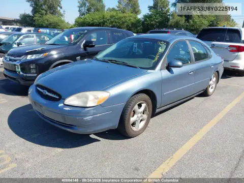 2000 Ford Taurus Se VIN 1FAFP53U8YG225194 фото 2
