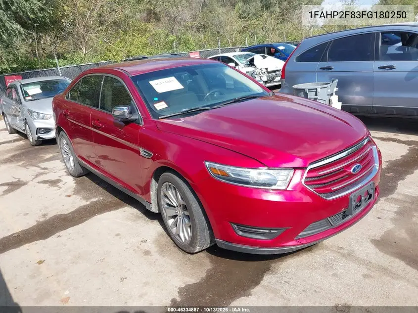 1FAHP2F83FG180250 — 2015 Ford Taurus, фото 2 с аукциона IAAI, Передняя часть справа