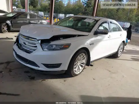 1FAHP2F87KG108638 — 2019 Ford Taurus, photo 3 from IAAI, Front end