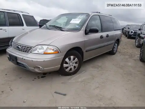 2FMZA51463BA19153 — 2003 Ford Windstar, photo 3 from IAAI, Front end
