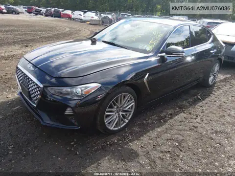 KMTG64LA2MU076036 — 2021 Genesis G70, фото 2 с аукциона IAAI, передняя часть справа