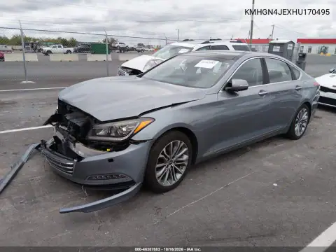 KMHGN4JEXHU170495 — 2017 Genesis G80, Front end, before-repair photos