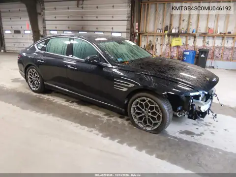 KMTGB4SC0MU046192 — 2021 Genesis G80, წინა ნაწილი, ფოტოები შეკეთებამდე