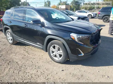 3GKALMEV8KL343494 — 2019 GMC Terrain, წინა ნაწილი, ფოტოები შეკეთებამდე