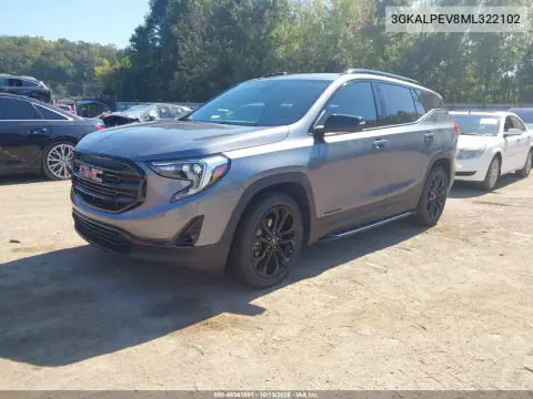 3GKALPEV8ML322102 — 2021 GMC Terrain, фото 2 с аукциона IAAI, Подтопление пресной водой