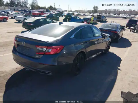 1HGCV1F36KA004204 — 2019 Honda Accord, zdjęcie 4 z IAAI, Przód
