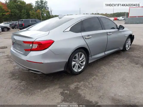 1HGCV1F14KA020433 — 2019 Honda Accord, ფოტო 4, IAAI, ქურდობა