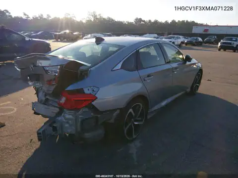 1HGCV1F3XMA071228 — 2021 Honda Accord, ფოტო 4, IAAI, უკანა ნაწილი