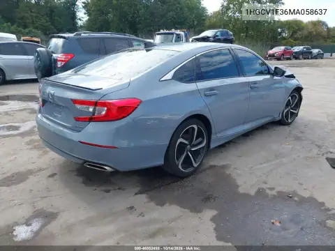 1HGCV1F36MA058637 — 2021 Honda Accord, foto 4 de IAAI, Parte delantera