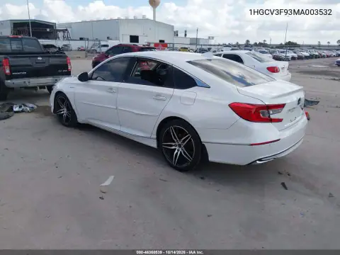 1HGCV3F93MA003532 — 2021 Honda Accord, zdjęcie 3 z IAAI, Prawy przód