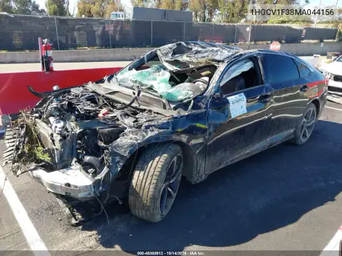1HGCV1F38MA044156 — 2021 Honda Accord, ფოტო 2, IAAI, გადაბრუნება