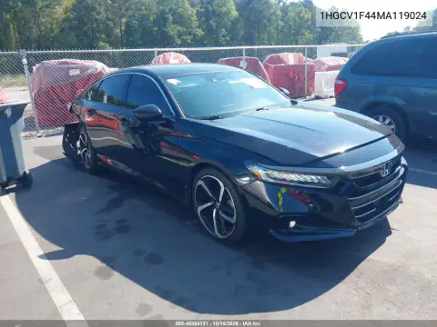 1HGCV1F44MA119024 — 2021 Honda Accord, Prawy tył, zdjęć przed naprawą