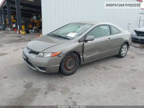 2HGFG126X7H522252 — 2007 Honda Civic, photo 3 from IAAI, Left side