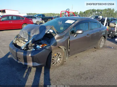 2012 Honda Civic Lx VIN 2HGFB2F55CH512504 фото 2