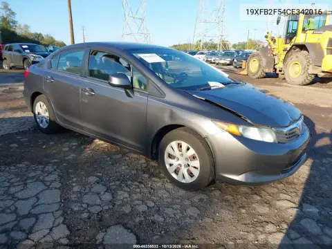 2012 Honda Civic Lx VIN 19XFB2F54CE342016 фото 2