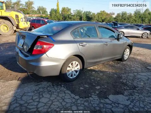 2012 Honda Civic Lx VIN 19XFB2F54CE342016 фото 5