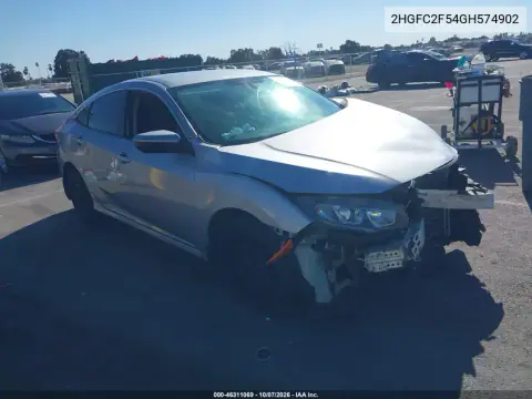 2016 Honda Civic Lx VIN 2HGFC2F54GH574902 фото 2