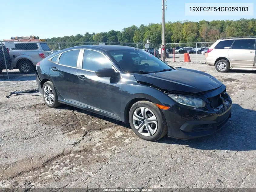 19XFC2F54GE059103 — 2016 Honda Civic, фото 2 с аукциона IAAI, Передняя часть