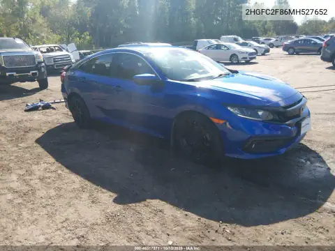 2HGFC2F86MH527652 — 2021 Honda Civic, фото 2 с аукциона IAAI, Задняя часть слева