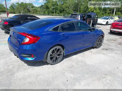 2HGFC2F87MH546503 — 2021 Honda Civic, фото 5 с аукциона IAAI, Передняя часть справа