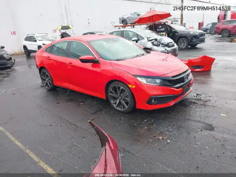 2HGFC2F89MH514538 — 2021 Honda Civic, მითითებული არ არის, ფოტოები შეკეთებამდე