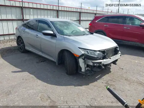 2HGFC2F8XMH553865 — 2021 Honda Civic, Parte delantera, fotos antes de reparar