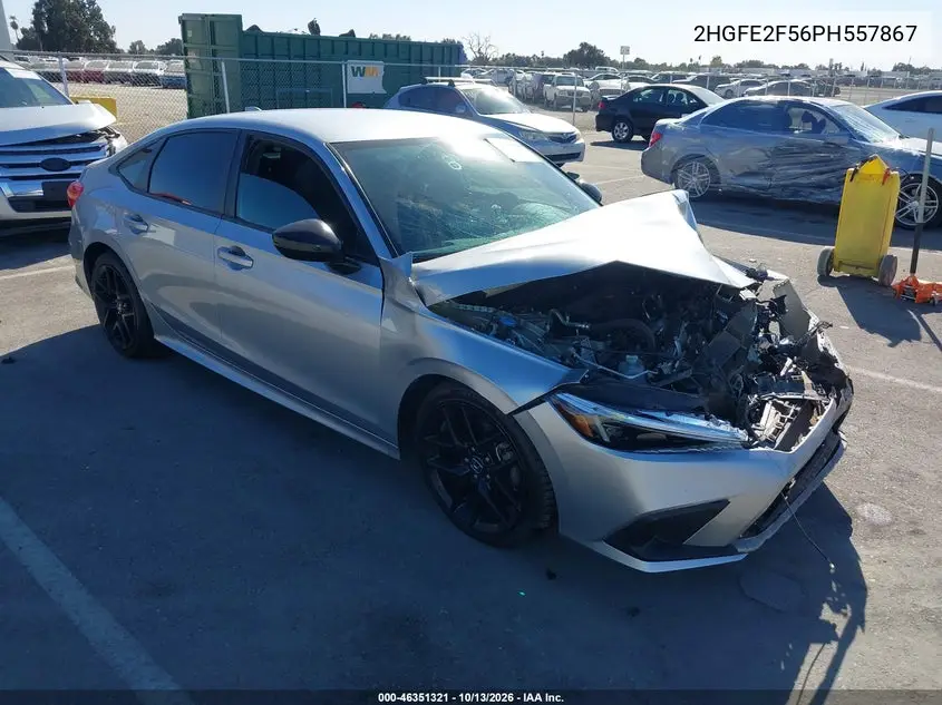 2HGFE2F56PH557867 Honda Civic 2023 — повреждение Передняя часть, фото до ремонта