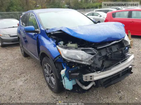7FARW2H59ME016940 — 2021 Honda CR-V, წინა ნაწილი, ფოტოები შეკეთებამდე