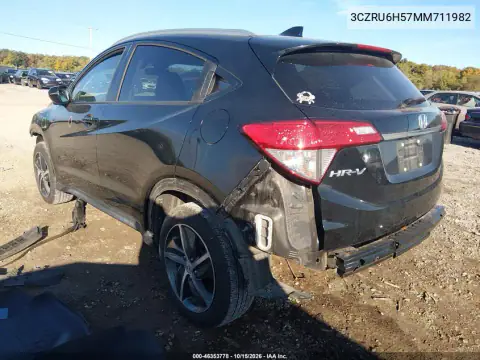 3CZRU6H57MM711982 — 2021 Honda HR-V, Parte delantera y trasera, fotos antes de reparar
